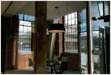After: interior view of front entrance after rehabilitation